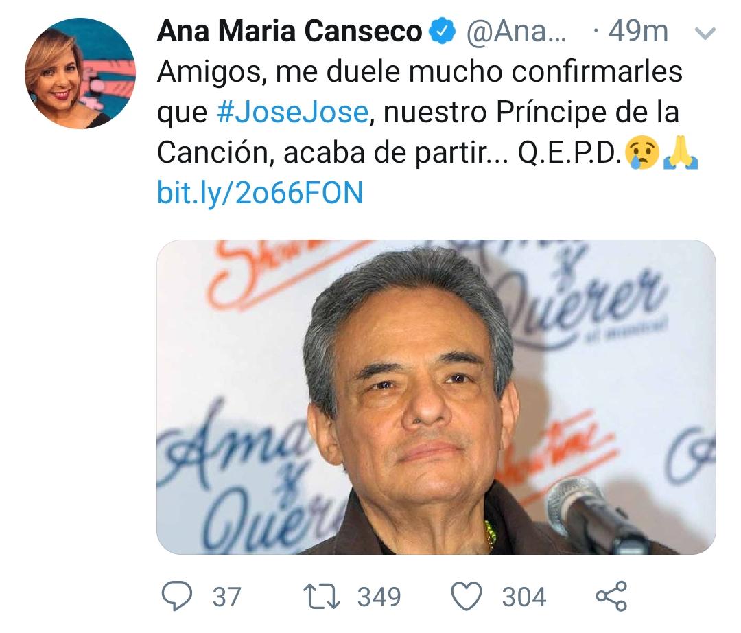 La Periodista Ana María Canseco Confirma Muerte De José José Noticiero Paréntesis 0067