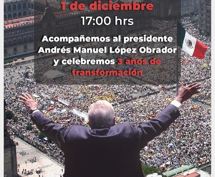 Van ciudadanos de la región Orizaba-Córdoba al Zócalo a acompañar a AMLO en su III Informe